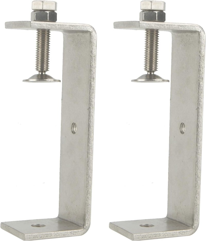 foxwake Stainless Steel C Clamps Small 5 Inch for Mounting, Heavy Duty U Clamps for Metal Working, Desk Clamp with Stable Wide Jaw Opening & Protective Pads/I-Beam Design (2pcs) - Image 1